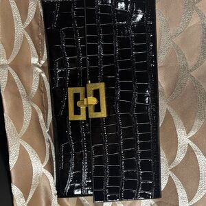 Black Clutch with Gold Accent